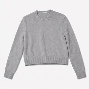 Good American Heather Gray Crewneck Sweater 2XL Ribbed Knit Pullover Cozy